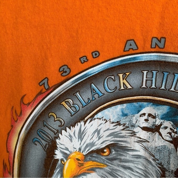 2013 Badlands Harley Davidson Sturgis Wall South Dakota Tee Shirt Orange Size XL - Picture 3 of 8